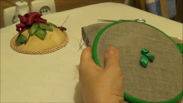 37. Вышивка лентами листьев. Трёхпалый лист (5) Embroidery ribbons leaf (5 way) смотреть онлайн