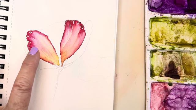Watercolor translucent painting for beginners. Simple and quick little flower, YOU CAN do this смотреть онлайн