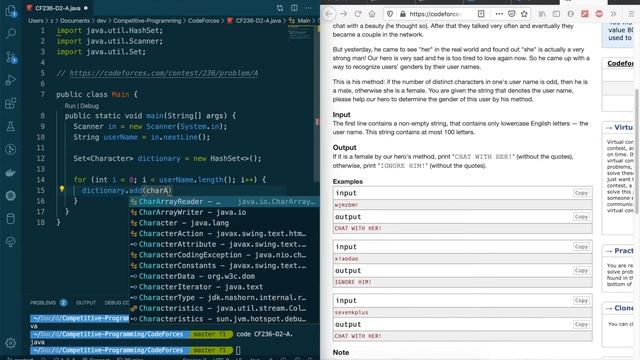 CodeForce Round 236 Div.2 A: Boy or Girl | Java смотреть онлайн