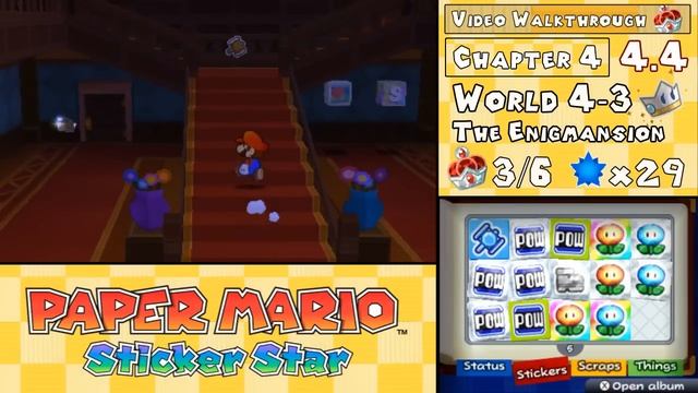 Paper Mario: Sticker Star Walkthrough 4.4 (World 4-3) The Enigmansion смотреть онлайн