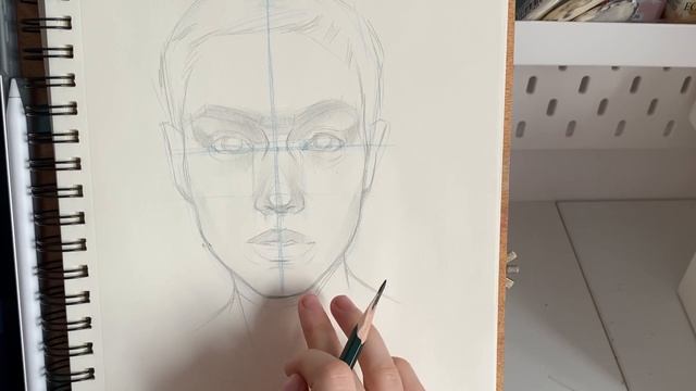 Как рисовать портрет девушки в анфас по фото-полный процесс от начала и до конца. смотреть онлайн