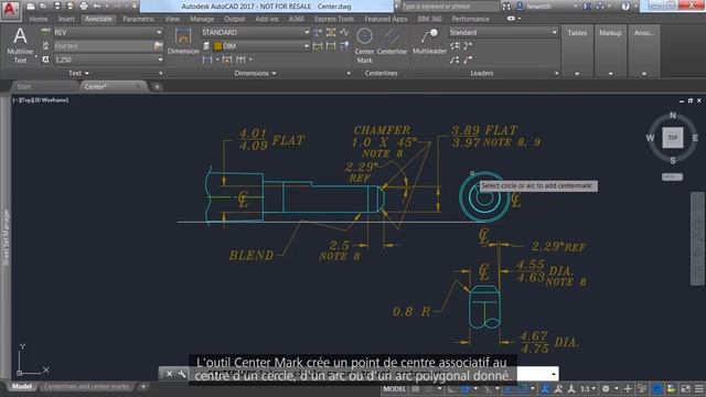 AutoCAD 2017 - Trais d'axe et points de centre смотреть онлайн