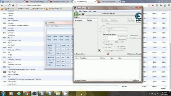 Selecting the correct process in Cheat Engine 6.2