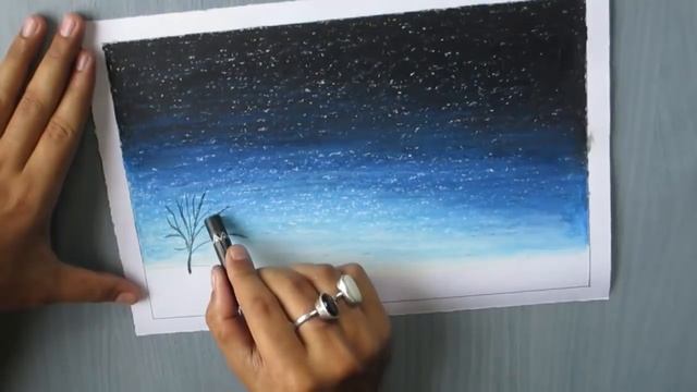 Beginners Painting | How to Paint a night sky with Oil Pastel смотреть онлайн
