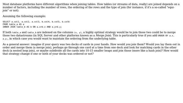 Databases: A join that uses ordered phyical records is more efficient than others? (2 Solutions!!) смотреть онлайн