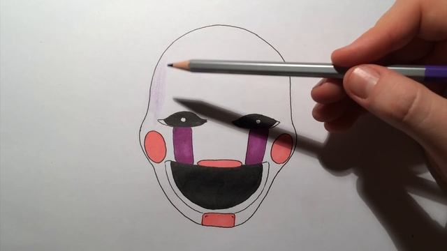 How to draw Marionette, Puppet from Five Nights at Freddy's FNAF drawing lesson смотреть онлайн
