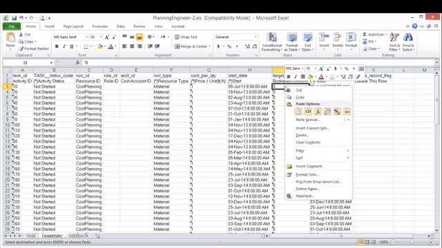 Import Cost from excel to primavera 6 смотреть онлайн
