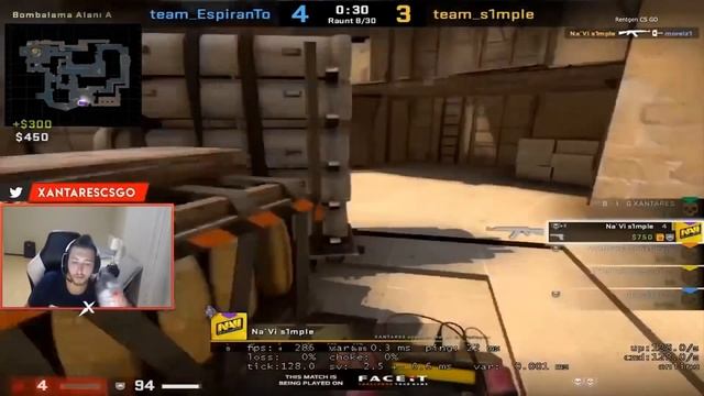 РЕАКЦИЯ ПРО ИГРОКОВ НА ИГРУ СИМПЛА; PRO PLAYERS REACT TO S1MPLE PLAYS. BEST REACTIONs. смотреть онлайн