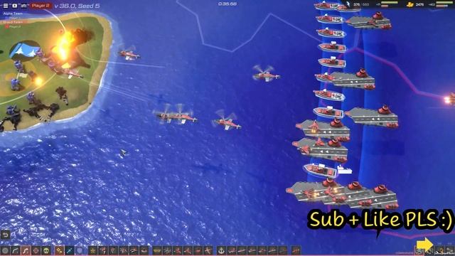 The Aircraft Carrier Has Arrived ! / RTS Line War Gameplay смотреть онлайн