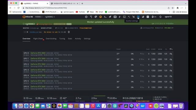 Configuración en hiveos del rig 7 rtx 3060 lhr v2 zotac смотреть онлайн