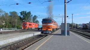 Отправление ТЭП70-0342 со станции Астрахань-I