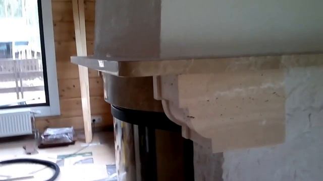 Каминная топка радиусная и Каминная облицовка из натурального камня смотреть онлайн