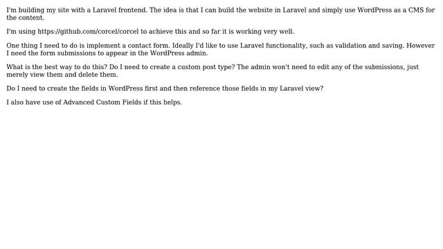 Wordpress: Creating a contact form with Laravel frontend смотреть онлайн