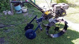 Мотоблок Huter-7. 5 дисковый окучник, большие грунтозацепы.