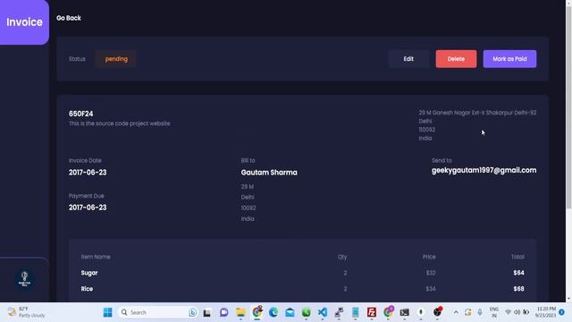 Build a Next.js PDF Invoice Editor & Generator CRUD Web App Using MongoDB in Browser смотреть онлайн