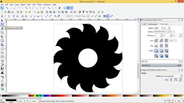 Inkscape tutorial create a saw blade construction logo смотреть онлайн