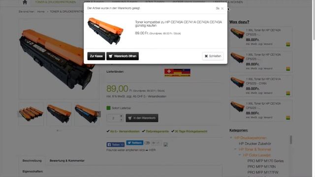Toner für HP Color LaserJet Professional CP5225 günstig kaufen смотреть онлайн