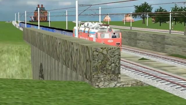 Утренняя поездка на электровозе ВЛ65-013 с грузовым поездом смотреть онлайн