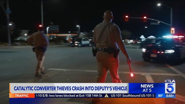 Catalytic converter thieves crash into LASD Deputy's vehicle смотреть онлайн
