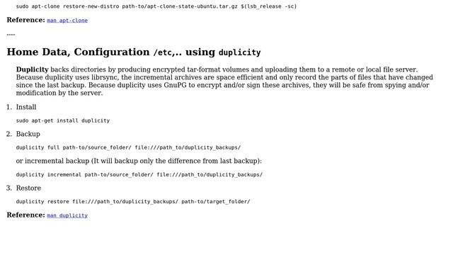 Ubuntu: How To Backup Settings And List Of Installed Packages?