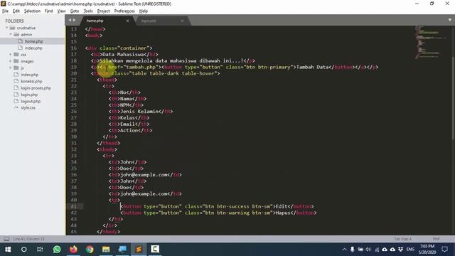 Tutorial PHP Native dan Bootstrap - Read (Tampil Data) 03 смотреть онлайн