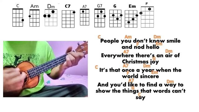 Give Love on Christmas Day || Lyrics with Ukulele Chords || Ukulele Tutorial смотреть онлайн