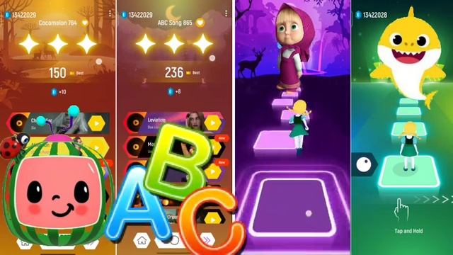 Cocomelon Vs ABC Song Vs Masha and The Bear Vs Baby Shark _ Tiles i don't Abahut-EDM Rush V смотреть онлайн