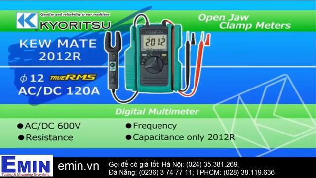 Hướng dẫn sử dụng đồng hồ vạn năng, Ampe kìm AC DC Kyoritsu 2012R True RMS - emin.vn смотреть онлайн