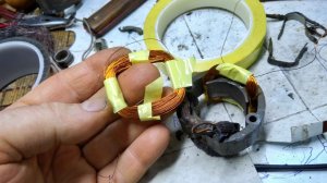 Ремонт болгарки, перемотка статора..