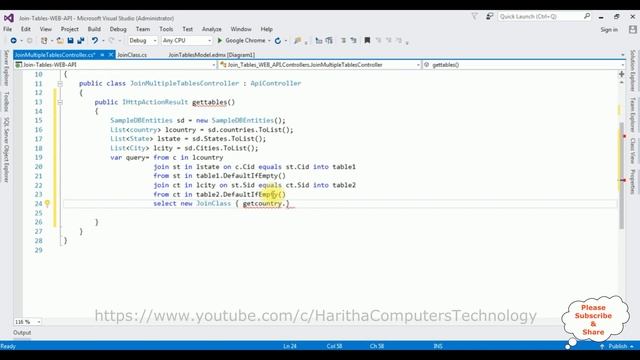 MVC entity framework join multiple tables with webapi sql server смотреть онлайн