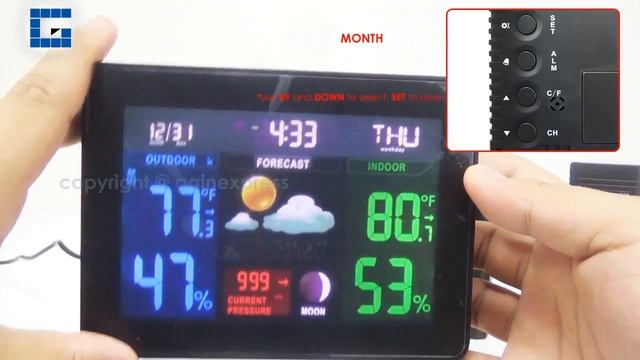 DCF WWVB RCC Desktop Digital Weather Forecast Station Barometer with 2 Sensors смотреть онлайн