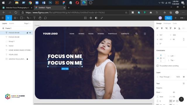 How to Design the Hero Section of the Website in Figma | Kawsar Ahmed смотреть онлайн