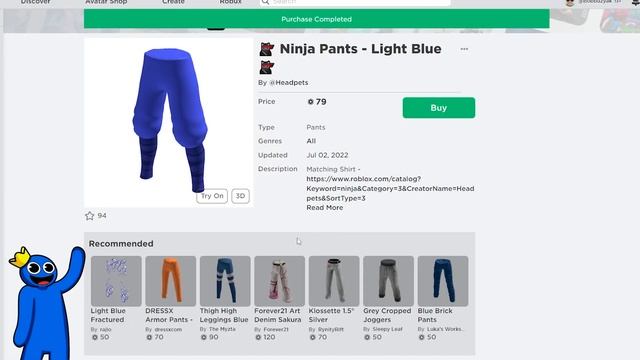 СДЕЛАЛ СКИН СИНЕГО ИЗ РАДУЖНЫХ ДРУЗЕЙ В ROBLOX смотреть онлайн