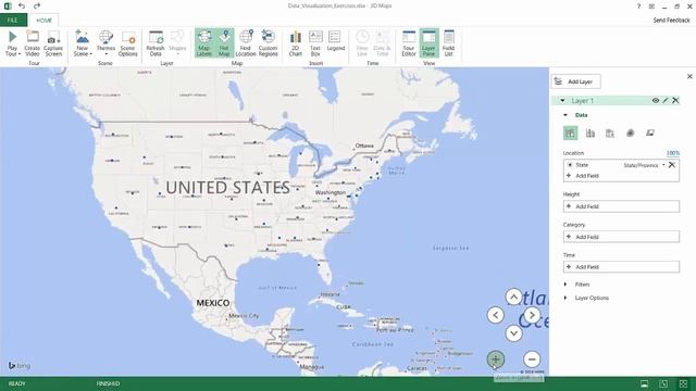 18 Creating Geospatial Power Map - Data Visualization in Excel Tutorial смотреть онлайн