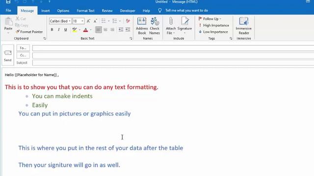 Place Excel Data in desired location on Outlook body смотреть онлайн