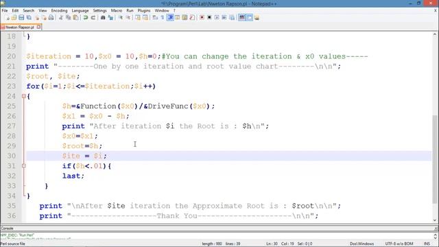 Newton Raphson Method implementation using Perl language смотреть онлайн
