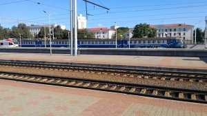 Объявление на белорусском языке: продолжается посадка на скорый поезда номер 366 Минск - Архангельс