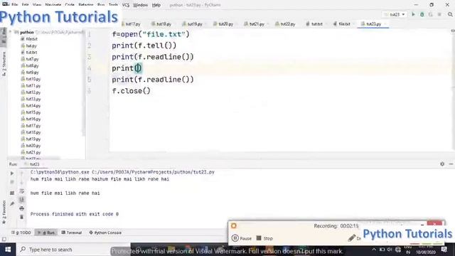 Seek() & Tell() Functions | Python | Basics | Advance | Pooja Pansare смотреть онлайн