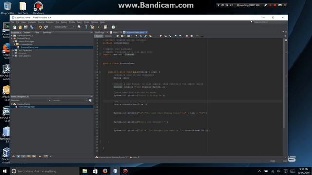 Java Scanner Examples (Basic String and Int I/O) смотреть онлайн