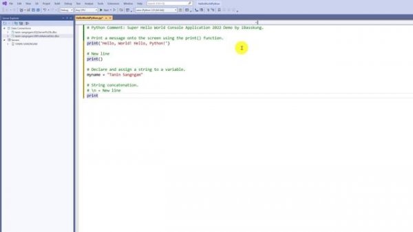 Visual Studio 2022: Python Tutorial : Hello World Console Application