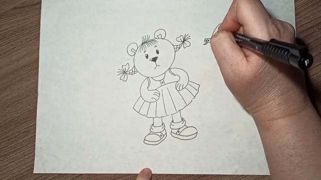 Мишутка - рисунок маркером. смотреть онлайн