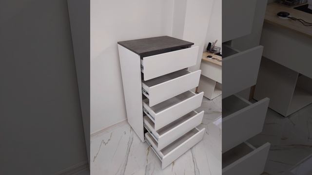 ? Комод RIALTO КМ-02 600 с 5-ящиками Белый/Камень