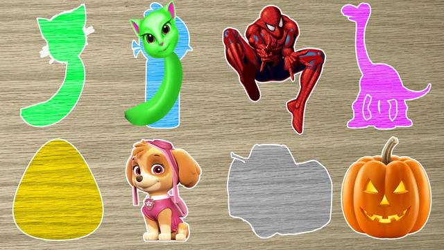 Puzzle SpiderMan Angry Birds Paw Patrol Learn Colors -Finger Family songs смотреть онлайн