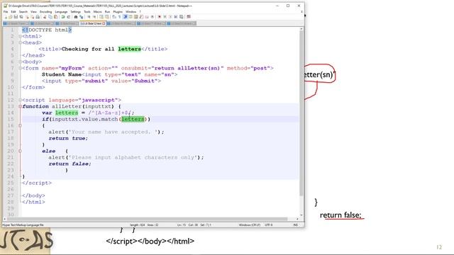 ITDR1105 Lecture6 Advanced Form Validation using JavaScript смотреть онлайн