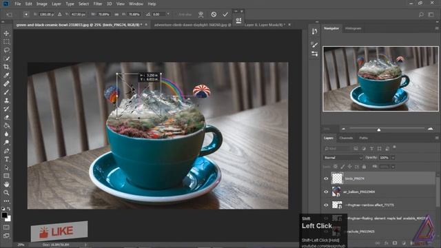 Beautiful Landscape In My Coffee Cup : Photo-Manipulation ( Photoshop Tutorial ) смотреть онлайн