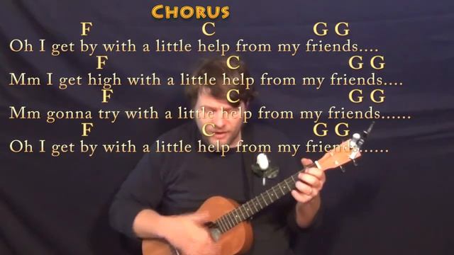 With A Little Help From My Friends (Joe Cocker) Bariuke Cover Lesson in G with Chords/Lyrics смотреть онлайн
