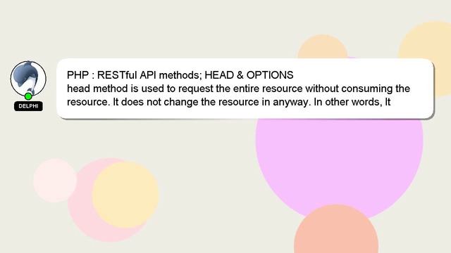 PHP : RESTful API methods; HEAD & OPTIONS смотреть онлайн
