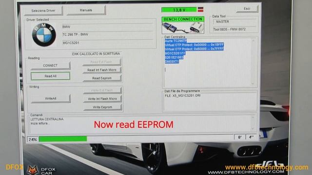 ECU BOSCH MG1 READ/WRITE MICRO AND EEPROM IN BENCH CONNECTION смотреть онлайн