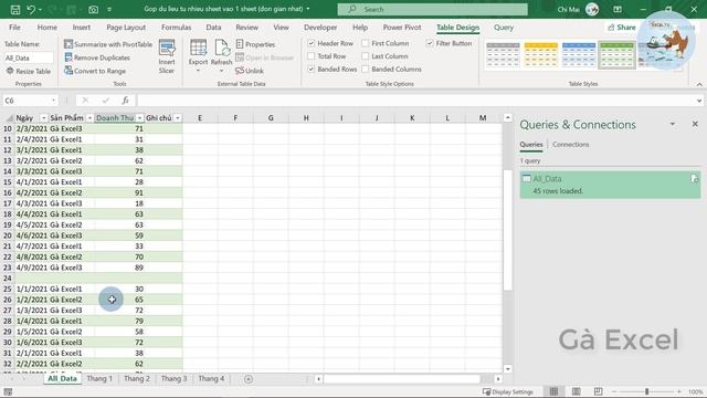 Gộp dữ liệu tự động từ nhiều sheet vào 1 sheet (siêu hay) смотреть онлайн