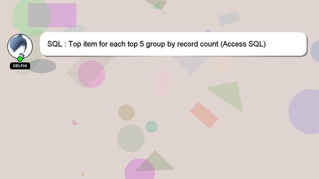 SQL : Top item for each top 5 group by record count (Access SQL) смотреть онлайн